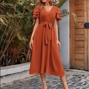 NWOT Beautiful burnt orange dress